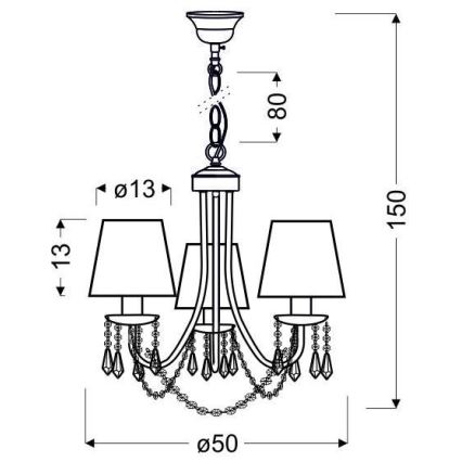 Pendel i kæde RUTI 3xE14/40W/230V