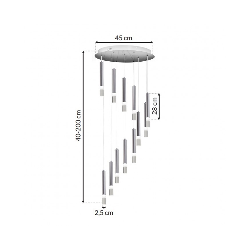 Pendel ICE 12xLED/1W/230V