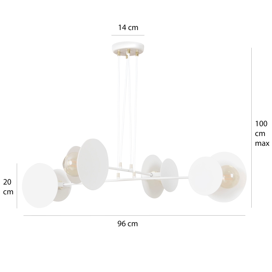 Pendel IDEA 4xE27/15W/230V hvid