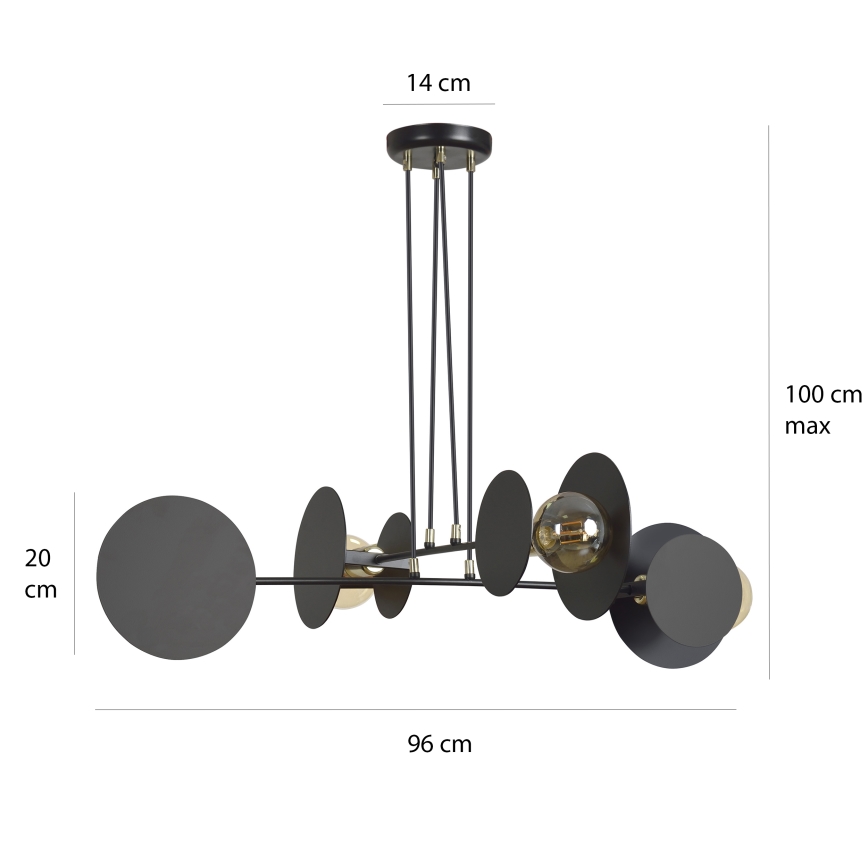 Pendel IDEA 4xE27/15W/230V sort
