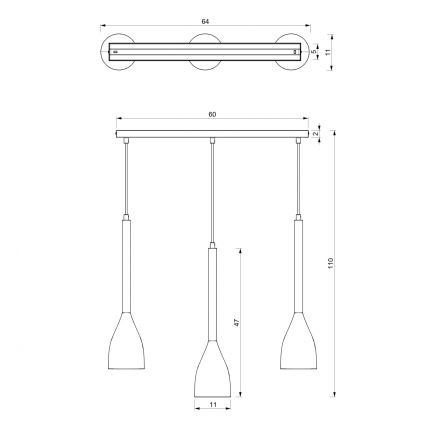 Pendel ISTAPPAR 3xE27/60W/230V sort