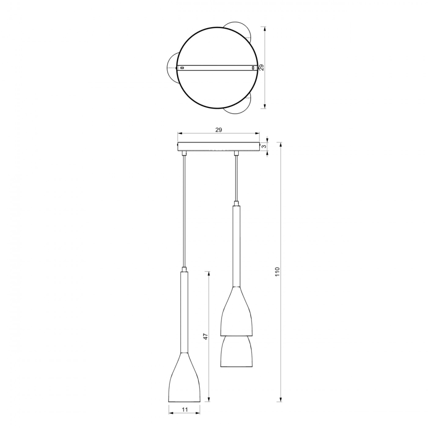 Pendel ISTAPPAR 3xE27/60W/230V sort