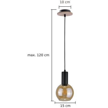 Pendel JANTAR WOOD 1xE27/60W/230V