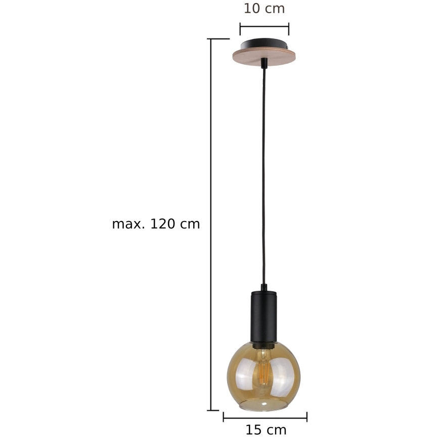 Pendel JANTAR WOOD 1xE27/60W/230V