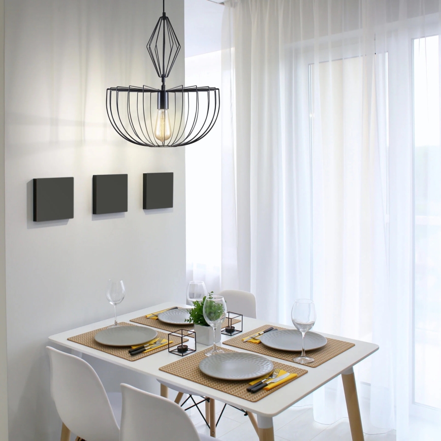 Pendel JASMINA 1xE27/20W/230V diameter 40 cm sort
