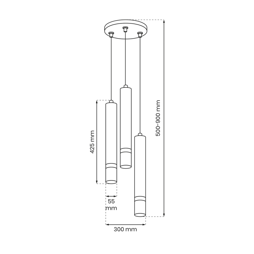Pendel JOKER 3xGU10/8W/230V hvid/gylden