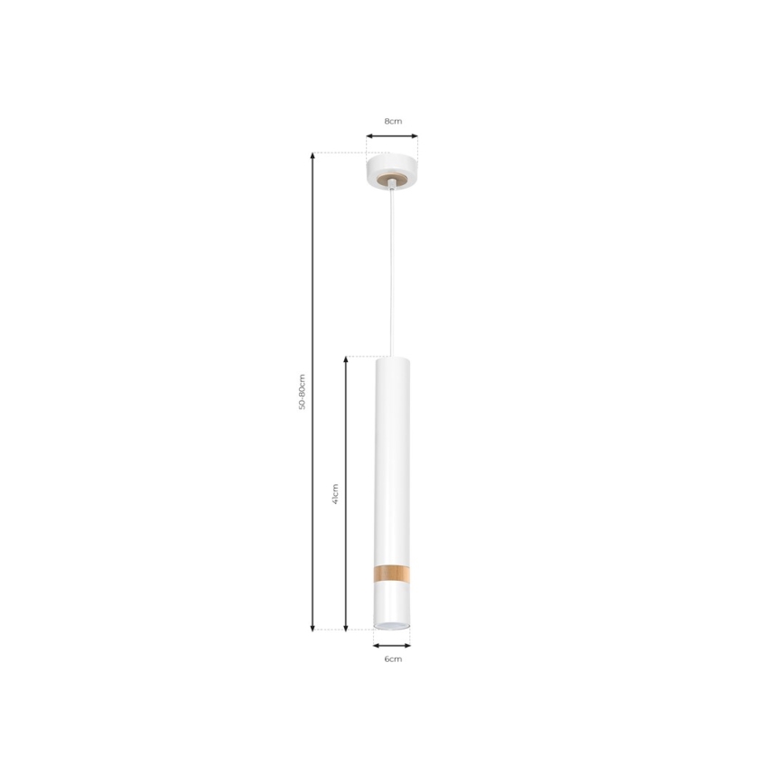 Pendel JOKER WHITE WOOD 1xGU10/8W/230V