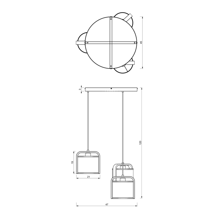Pendel JONKO 3xE27/60W/230V