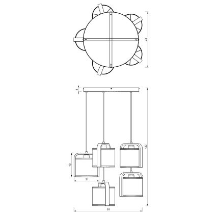 Pendel JONKO 5xE27/60W/230V