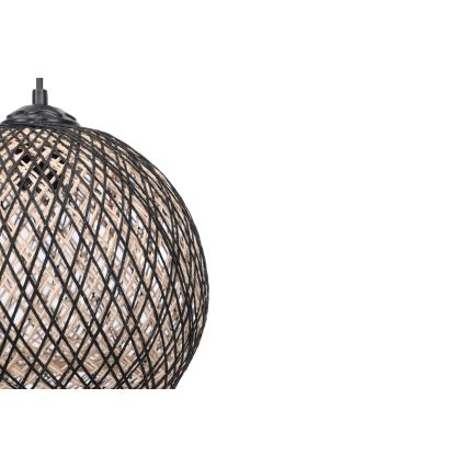 Pendel JUTE 1xE27/60W/230V sort