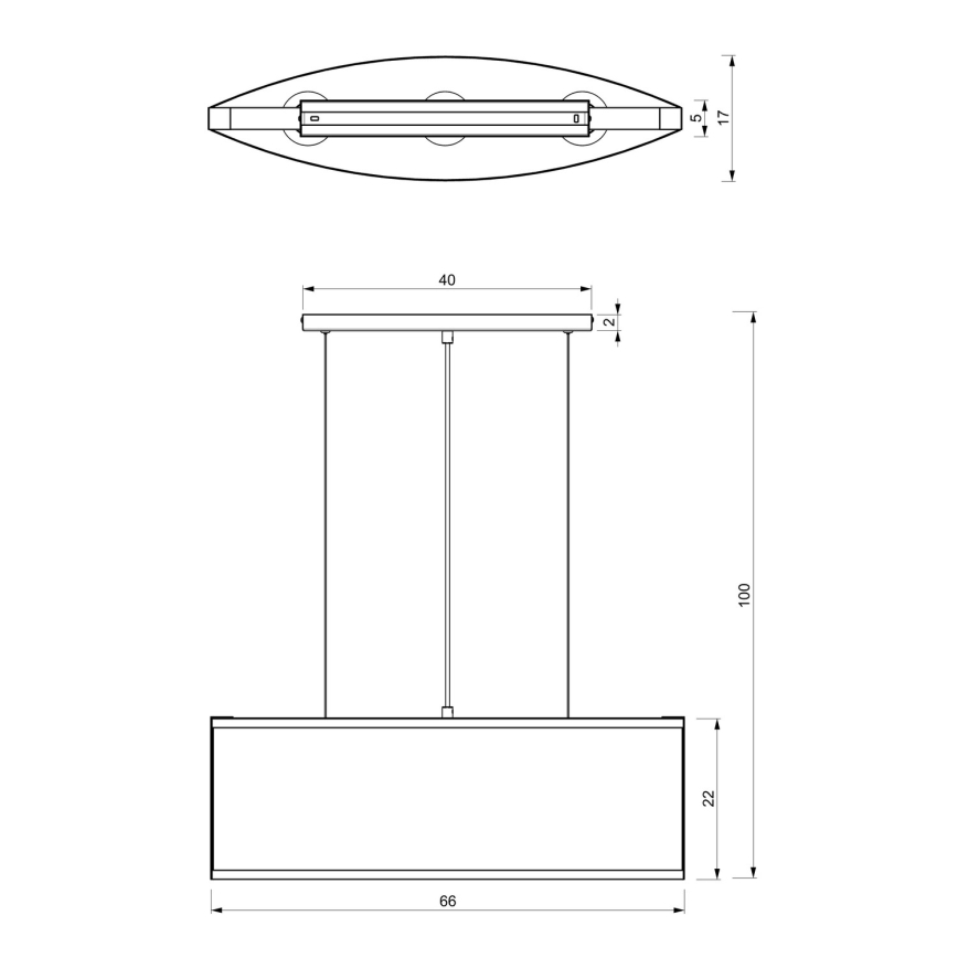 Pendel KAGA 3xE27/60W/230V sort/gylden