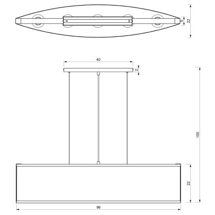 Pendel KAGA 5xE27/60W/230V sort/gylden