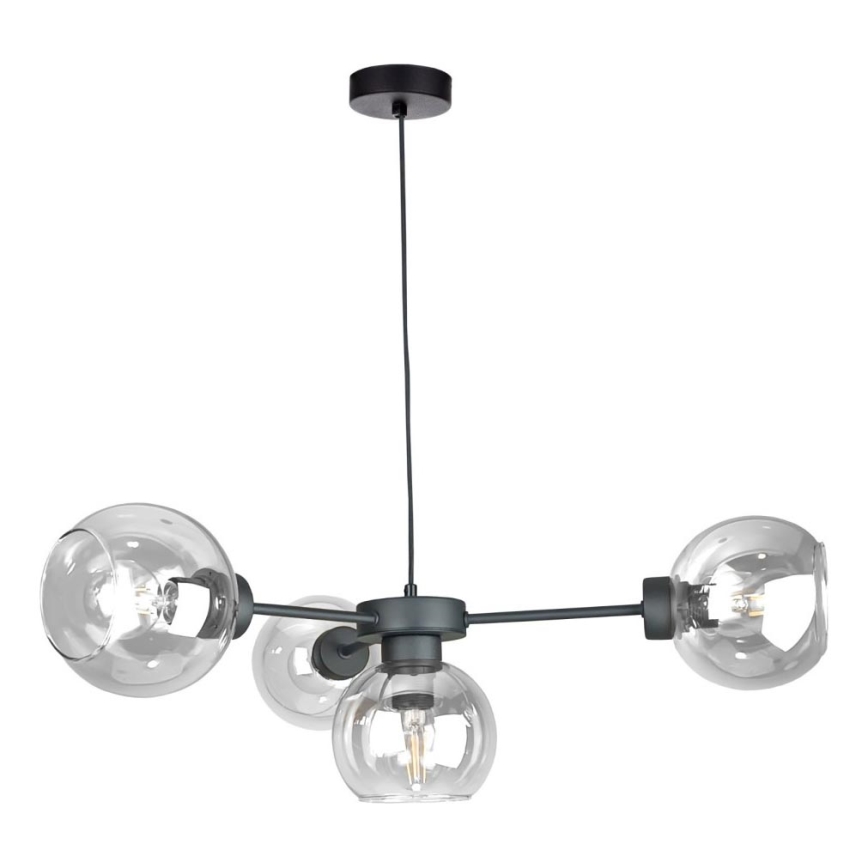 Pendel KALIOPE 4xE27/60W/230V sort/transparent
