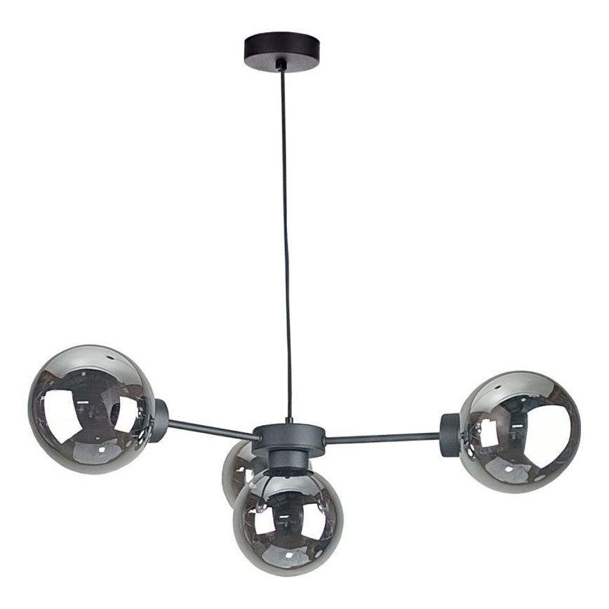 Pendel KALIOPE II 4xE14/50W/230V sort/røget sort