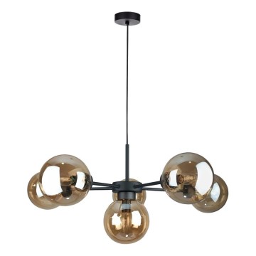Pendel KALIOPE II 6xE14/50W/230V sort/røget beige