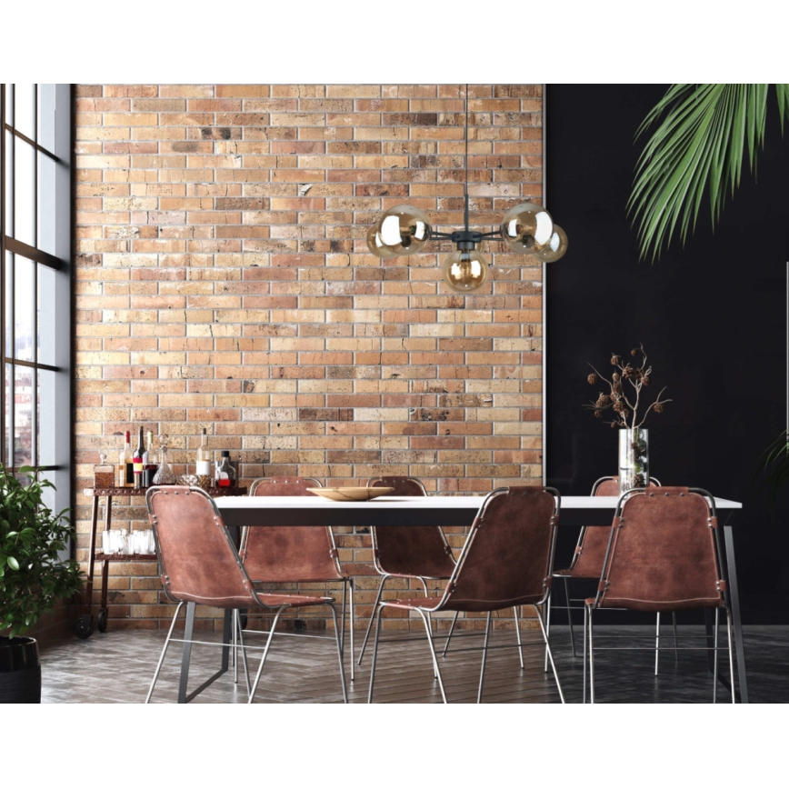 Pendel KALIOPE II 6xE14/50W/230V sort/røget beige