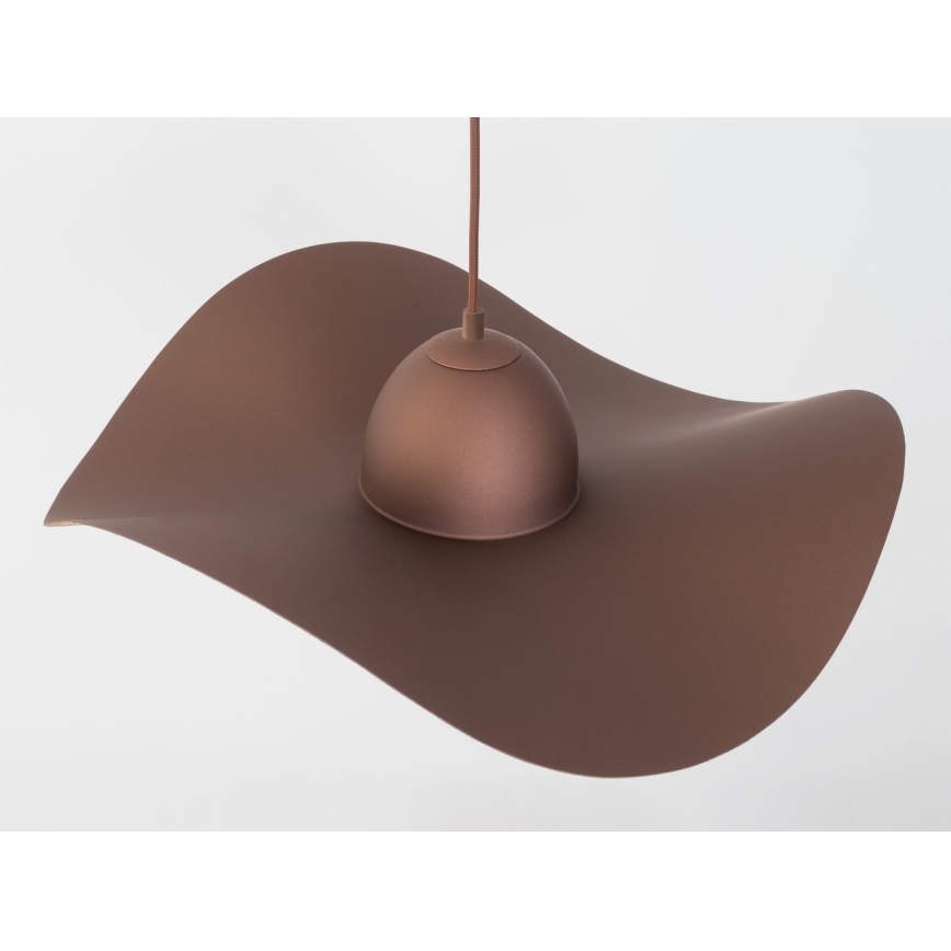 Pendel KAPELLO 1xE27/60W/230V diameter 55 cm brun/kobberfarvet