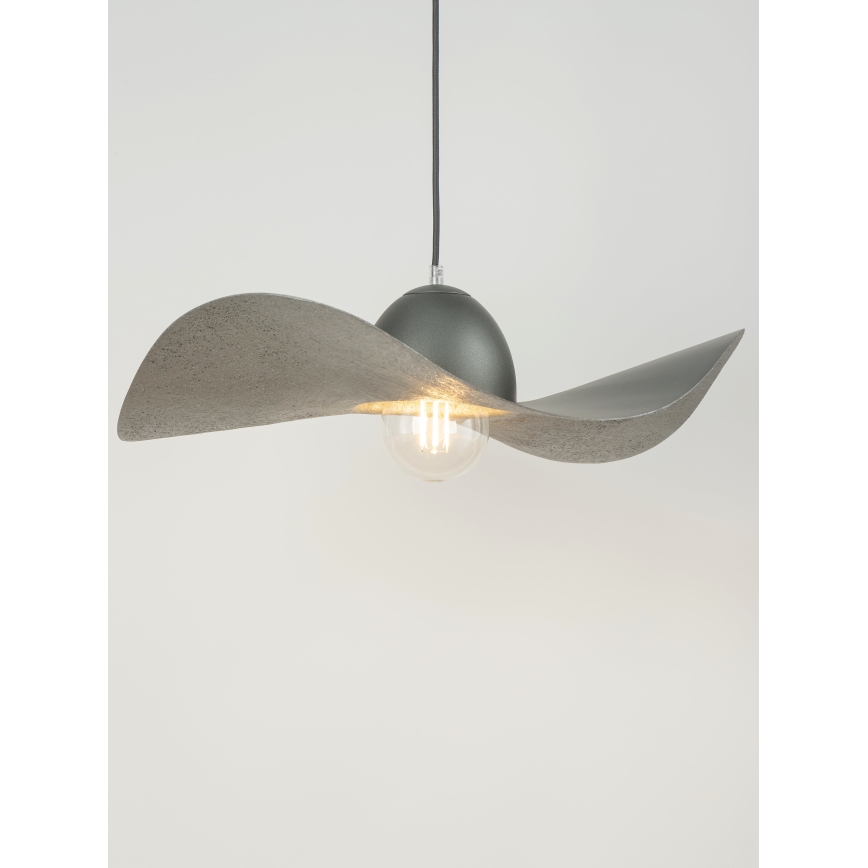 Pendel KAPELLO 1xE27/60W/230V diameter 55 cm grå/sølvfarvet