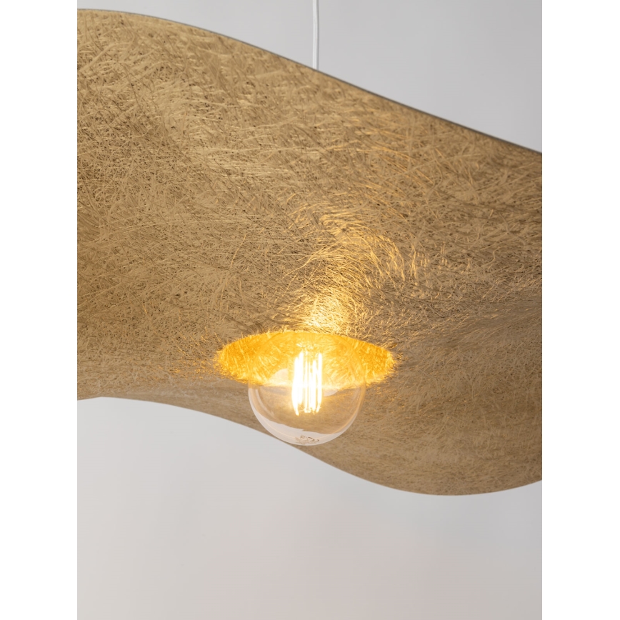Pendel KAPELLO 1xE27/60W/230V diameter 76 cm hvid/gylden