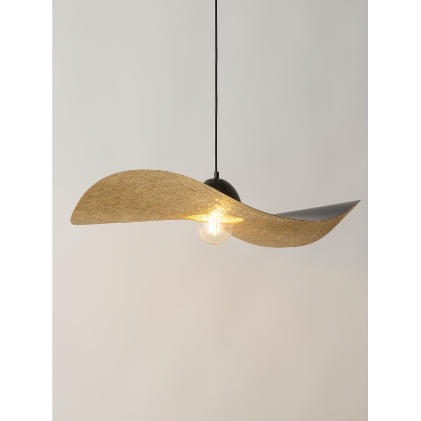 Pendel KAPELLO 1xE27/60W/230V diameter 76 cm sort/gylden