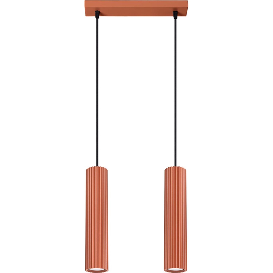 Pendel KARBON 2xGU10/10W/230V rød
