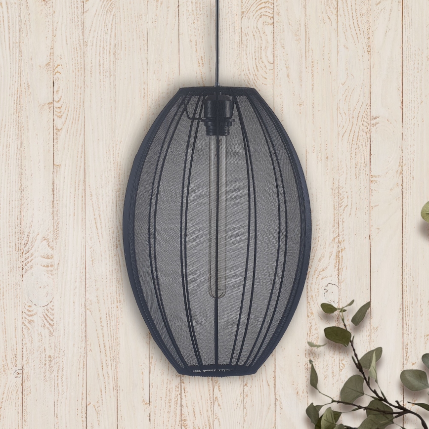 Pendel KAREI 1xE27/20W/230V diameter 30 cm sort
