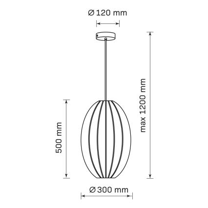 Pendel KAREI 1xE27/20W/230V diameter 30 cm sort