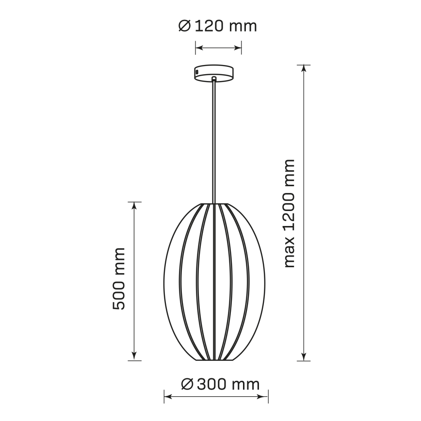 Pendel KAREI 1xE27/20W/230V diameter 30 cm sort