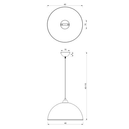 Pendel KITCHEN 1xE27/15W/230V hvid/guldfarvet