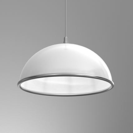Pendel KITCHEN 1xE27/15W/230V hvid/skinnende krom