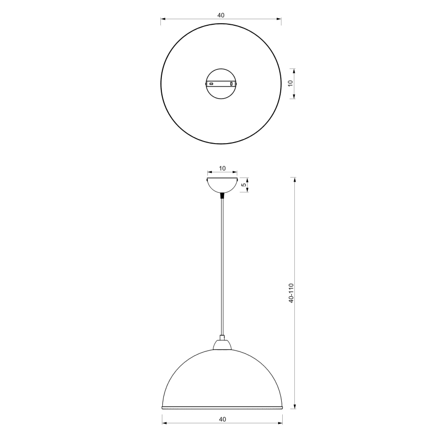 Pendel KITCHEN 1xE27/15W/230V hvid/skinnende krom