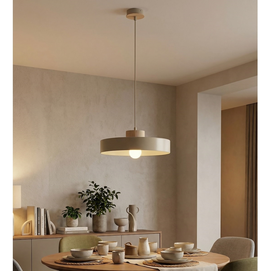 Pendel KIVI på ledning 1xE27/15W/230V, beige
