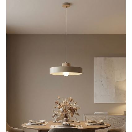 Pendel KIVI på ledning 1xE27/15W/230V, beige