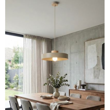 Pendel KIVI på ledning 1xE27/15W/230V, beige