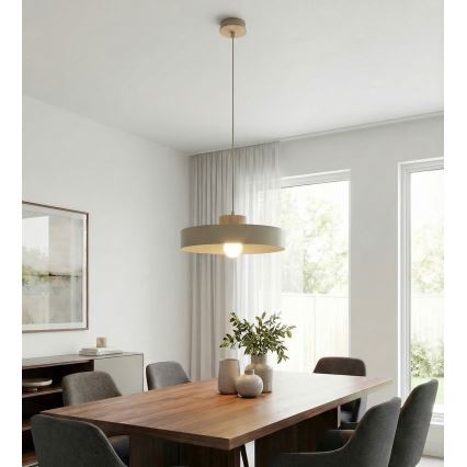 Pendel KIVI på ledning 1xE27/15W/230V, beige
