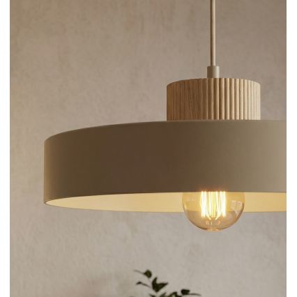Pendel KIVI på ledning 1xE27/15W/230V, beige