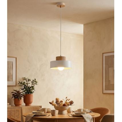 Pendel KIVI på ledning 1xE27/15W/230V, hvid