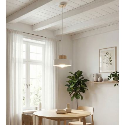 Pendel KIVI på ledning 1xE27/15W/230V, hvid