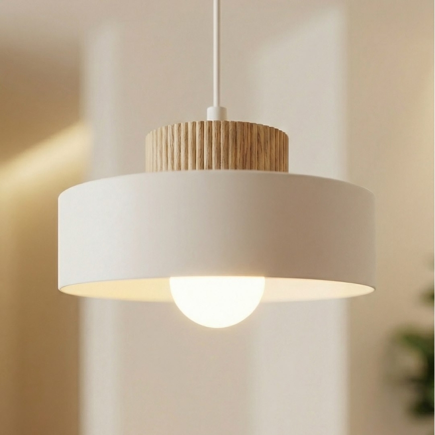 Pendel KIVI på ledning 1xE27/15W/230V, hvid