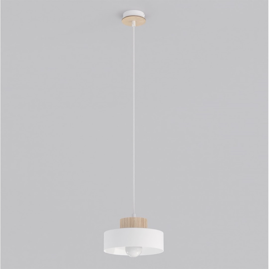 Pendel KIVI på ledning 1xE27/15W/230V, hvid