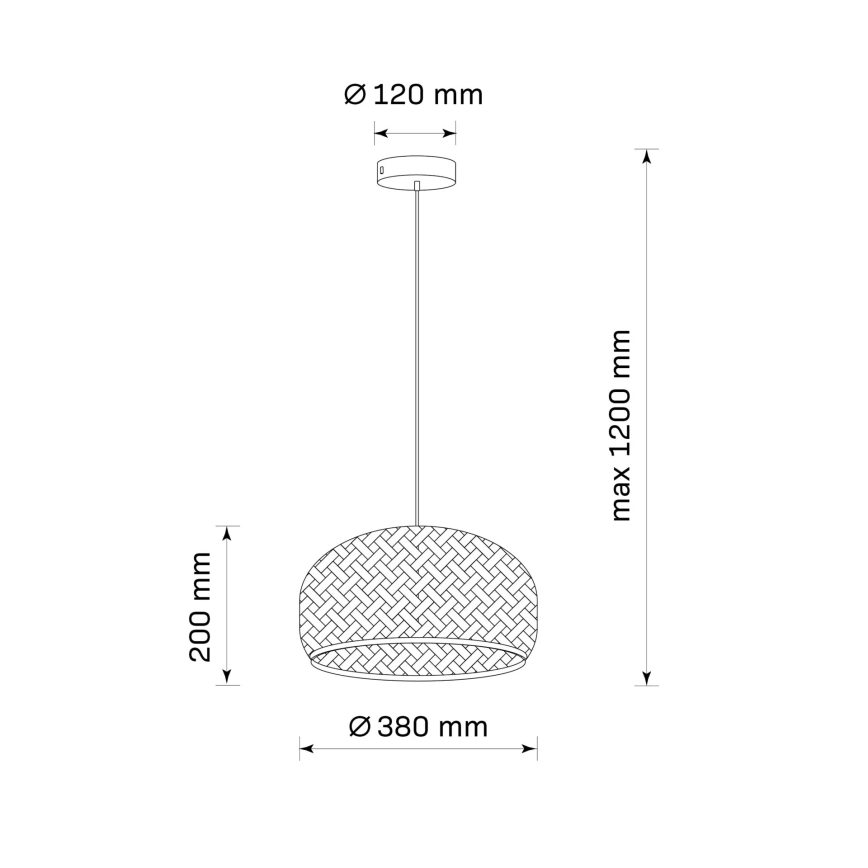 Pendel KORFU 1xE27/20W/230V diameter 38 cm bambus