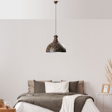 Pendel KURE 1xE27/40W/230V diameter 40 cm grå