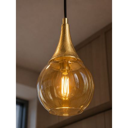 Pendel LACRIMA HONEY 1xE27/60W/230V