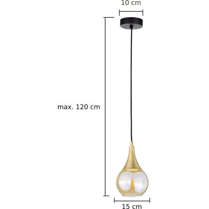 Pendel LACRIMA HONEY 1xE27/60W/230V