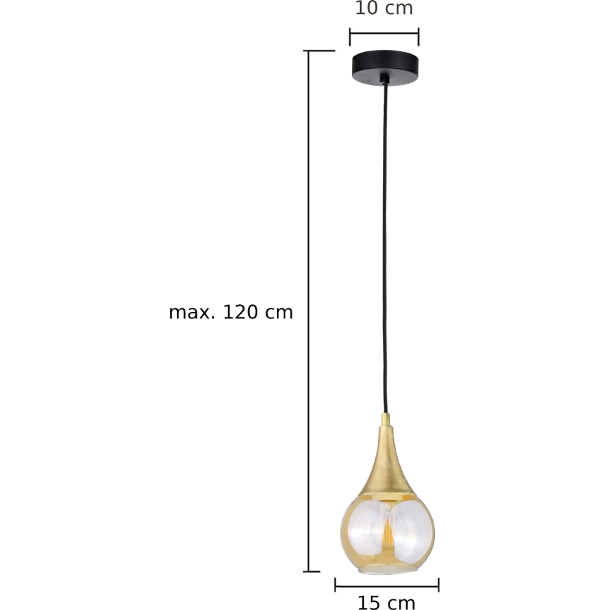 Pendel LACRIMA HONEY 1xE27/60W/230V