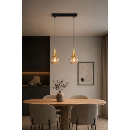 Pendel LACRIMA HONEY 2xE27/60W/230V