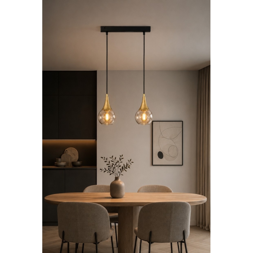 Pendel LACRIMA HONEY 2xE27/60W/230V