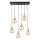 Pendel LACRIMA HONEY 6xE27/60W/230V sort/guldfarvet/røget beige