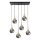 Pendel LACRIMA SMOKY 6xE27/60W/230V sort/guldfarvet/røget sort