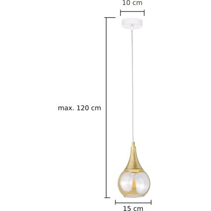 Pendel LACRIMA WHITE 1xE27/60W/230V